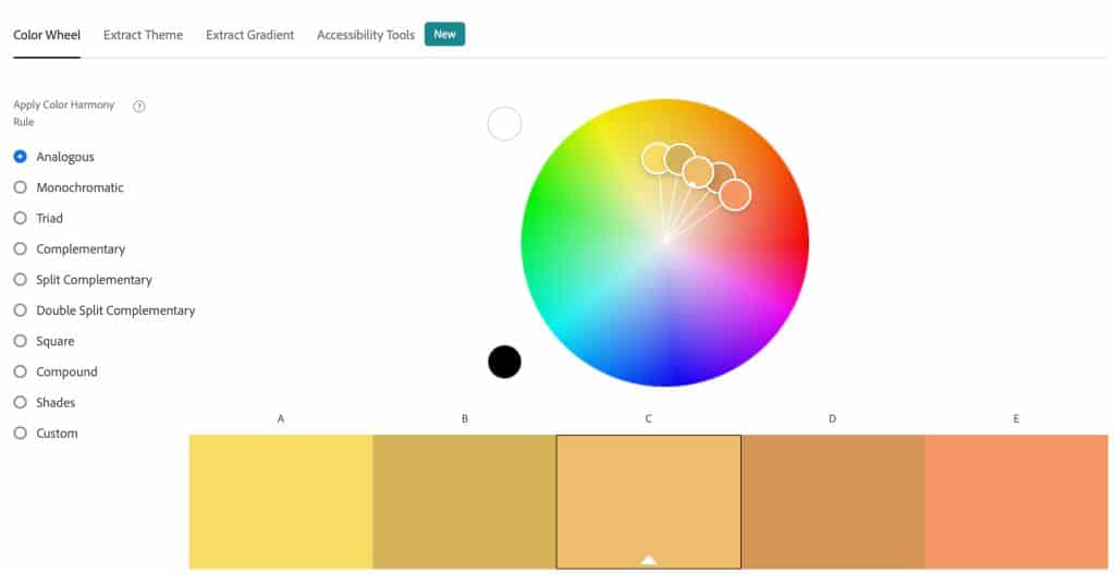 The Adobe Color Wheel to help align your colors together on the website page.
